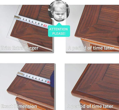 NECAUX Custom 27.6 x 63 Inch Clear Table Cover Protector, 1.5mm Thick Plastic Waterproof Heavy Duty Desk Pad Mat Non-Slip Tablecloth Protector for Coffee Table, Sofa Table, Media Stand, Countertop