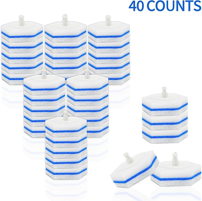 Aimery 40 Count Blue Disposable Toilet Bowl Wand Refills – Easy Clean & Fresh Bathroom