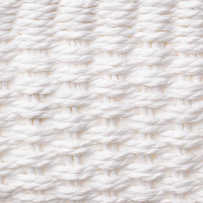 LA JOLIE MUSE Woven Storage Baskets for Organizing, Recycled Paper Rope Basket Bin Divider for Makeup Towel Shelf Cupboards Drawer Closet Dresser, Decorative White Storage Basket Set of 3