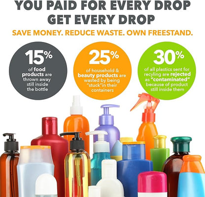 Freestand™ Bottle Emptying Kit – No More Wasted Product – Get Every Last Drop of Shampoo, Conditioner, Facial Cleansers, Moisturizers, Sunscreen, Body Wash, Perfume, Hair Serums, Serums, & More