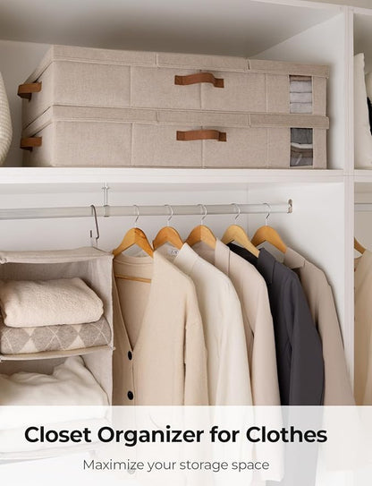 StorageWorks 2-Pack Large Under Bed Storage Bins with Lids, Underbed Storage Containers with Handles and Label Holder, Closet Organizer for Clothes, Blankets, Sweater