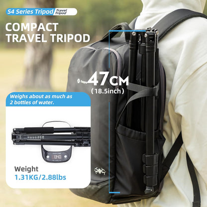 Fotopro 78" Camera Tripod, Aluminum Compact Travel Tripod and Monopod with 360° Ball Head Quick Release Plate, Professional Camera Tripod for DSLR, Load up 17.63lbs