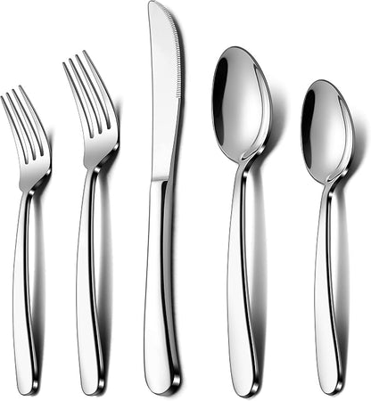 LIANYU 40-Piece Heavy Duty Silverware Set