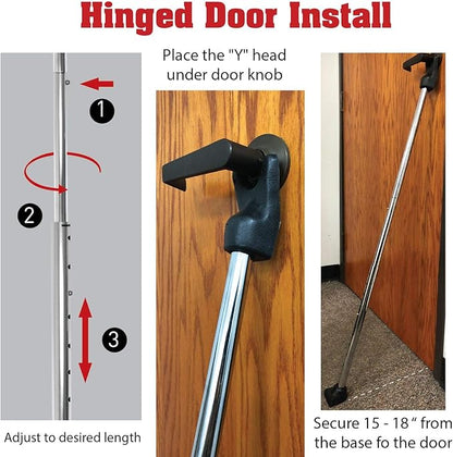 Door Security Bar, SECURITYMAN 2 in 1 Adjustable Door Stoppers Security Bar & Sliding Door Security Bar - Heavy Duty Door Lock Stick Jammer for Apartment, Dorm, Front Door Inside Safety Must Haves