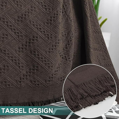 MYSKY HOME Couch Cover Sofa Covers Oversized Chair Cover Chocolate Geometrical Couch Recliner Cover for 1 Cushion Couch Washable Sofa Throws Single Sofa Slipcovers (Medium, 71" x 91", Chocolate)