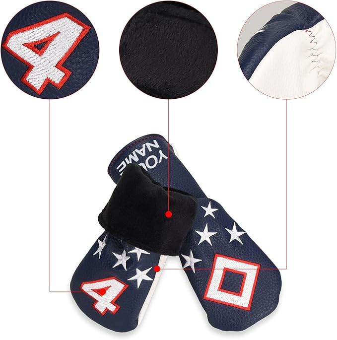 Blue and White Stars Hybrid Iron Head Covers