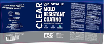 Bioesque Mold Resistant Coating, Water-Resistant, Stain-Blocking, Fast-Drying Formula, Clear, 5 Gallon (Pack of 1)