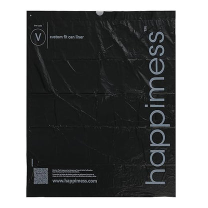 happimess HPM3000V-BLACK 30 Gallon Drawstring Unscented Trash Can Liner for Business Home Kitchen Commercial and Industrial Black (100-Count, 4-Rolls of 25 Liners)