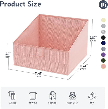DIMJ Closet Organizers Bins Storage - Foldable Fabric Cubes Clothing Organization,6 Pack,Pink
