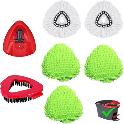 7 Pack Mop Replacement Heads for O-Ceda Mop Replace Head EasyWring Spin Mop Heads Replacements, Microfiber Spin Mop Refills, Cleaning Mop Head for Living Room& Bath Tool