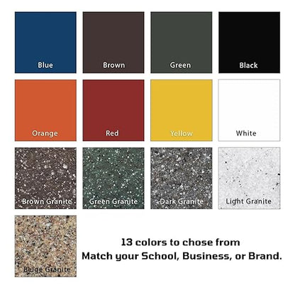 42 Gallon Circle 100% Recycled Plastic Heavy Duty Outdoor Commercial Trash Can with Push Open Dome Lid and Internal Liner - Great for Schools and Businesses - Brown Granite