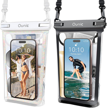 Large Waterproof Phone Pouch, Floating Waterproof Pouch for iPhone 16 15 14 13 12 Pro Max Galaxy S25 S24 S23, Adjustable Lanyard, IPX8 Waterproof Bag for Beach Cruise Swimming Rafting Boating
