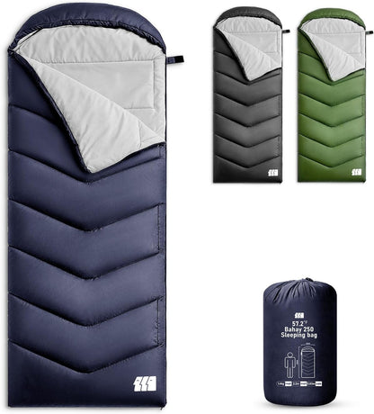 Sleeping Bags for Adults Cold Weather,Portable, Waterproof,Lightweight Camping Sleeping Bag for Tall Girls Boys with Compression Sack for Warm Camping, Hiking, Outdoor & Indoor