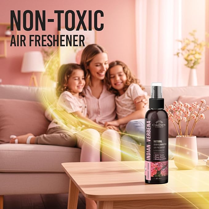 Non-Toxic Odor Eliminator, Natural Geranium & Lemongrass Air Freshener Spray for Home, Room, Closet & Couch Deodorizer, Long Lasting Bathroom & Toilet Freshener, Safe for Kids & Pets - 4 oz Pack of 1