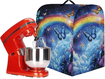 Butterfly Stand Mixer Cover Starry Rainbow Mixer Cover Kitchen Aid Cover Dust Cover with 2 Pocket and Handle Kitchen Appliance Coffee Maker Toaster Dust Covers