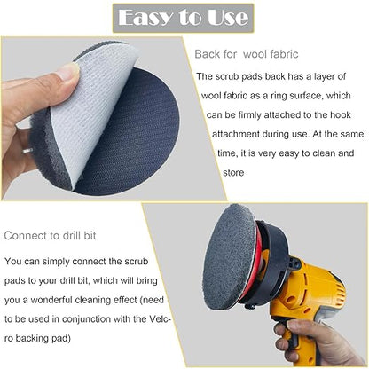 10 Pack 5 Inch 800 Grits Multipurpose Scrubber Scouring Pads Hoop and Loop Flocking Scuff Pads -Scuff Pads Conditioning Discs Polishing Pad for Furniture Automotive Cleaning, Rust Removal