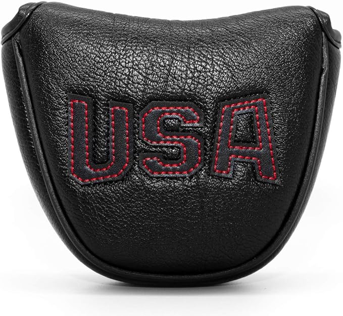 Golf Putter Cover, Putter Headcovers Golf Club Head Covers Putter Headcover for Blade Leather Golf Mallet Putter Head Covers with Magnetic for All Brands USA Style
