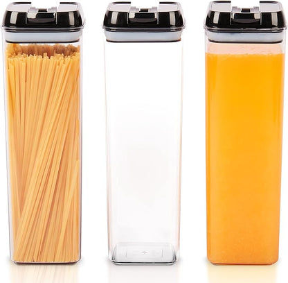 Airtight Food Storage Containers Durable Food Containers to Keep Food Fresh – Tidy Your Kitchen Using Our Pantry Storage – Airtight Containers for Organizing - 3pc set