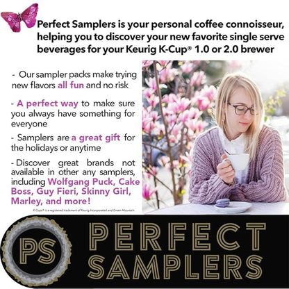 Crazy Cups Sampler, Assorted Single Serve Coffee Pods for Keurig K Cups Coffee Makers, Cups, Variety Pack, 60 Count