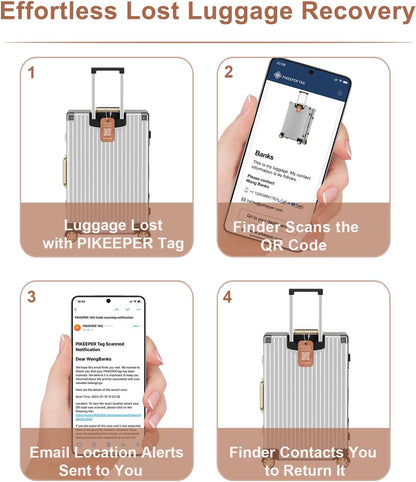 Smart Luggage Tags for Suitcases - Waterproof QR Code Bag Tags with Instant Location Alert, Self-Modifiable Info, Durable & Personalized Backpack Travel ID Tags, Hide Personal Details
