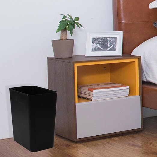 4.5 Gallon Plastic Office Wastebasket, Plastic Trash Cans, Black, 3 Packs