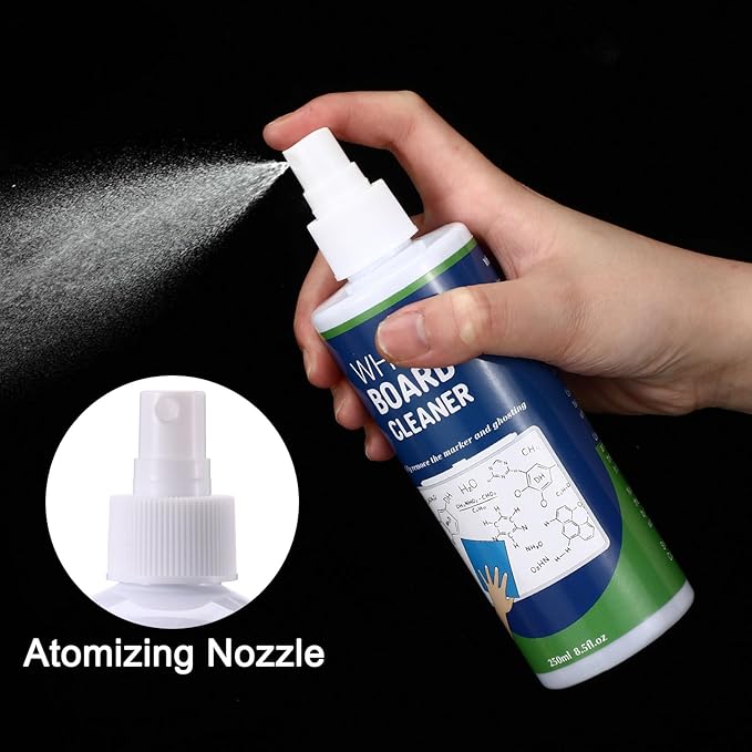 16 Pack Whiteboard Cleaner Spray 8.5oz Dry Erase Board Cleaner with 8 Cloths Non Toxic Dry Erase Cleaner Removes Stubborn Marks from Whiteboards