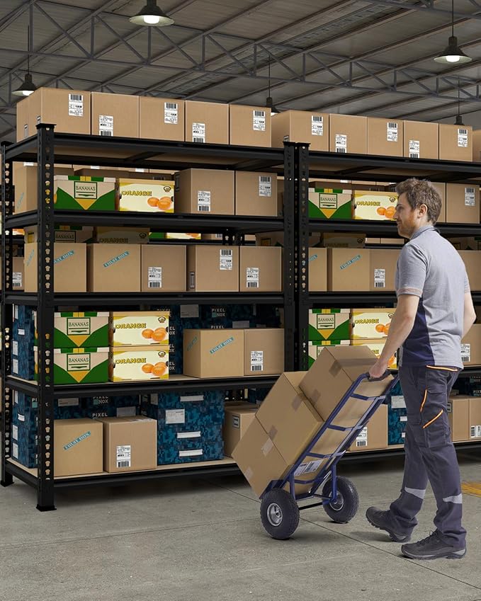 PrimeZone 35.5" x 12" x 72" Heavy Duty Storage Shelves - 5 Tier Adjustable Garage Storage Shelving, Metal Storage Utility Rack Shelf Unit for Warehouse Pantry Closet Kitchen, Black