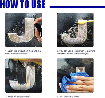 Rust Remover Spray - 2PCS Multipurpose Instant Rust Remover for Metal Parts, Car Care & Cleaning, Rustout Instant Remover Spray
