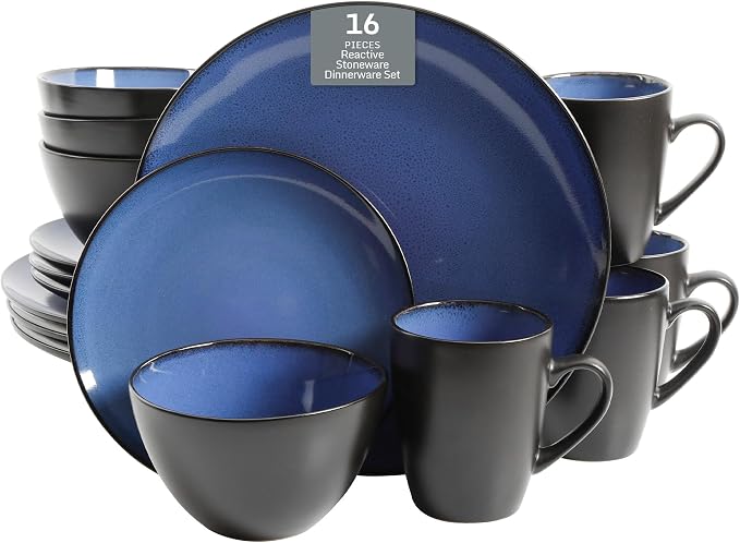 Gibson Elite Soho Lounge Round Reactive Glaze Stoneware Dinnerware Set