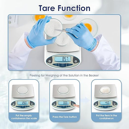 CGOLDENWALL High Precision Lab Digital Scale Analytical Electronic Balance Laboratory Lab Precision Scale Jewelry Scales Kitchen Precision Weighing Electronic Scales 0.01g Calibrated (5000g, 0.01g)