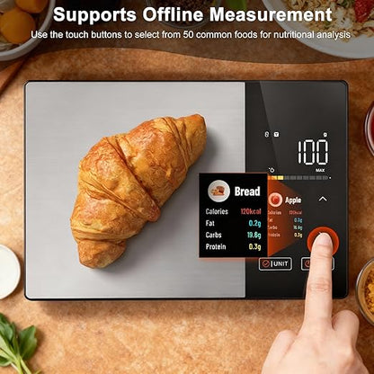 Smart Food Scale with Nutritional Calculator, Digital Kitchen Scale for Weight Loss, Free App with 23 Nutrients & Calorie Tracking, Digital Weight Grams & Ounces, 11 lb/5 kg