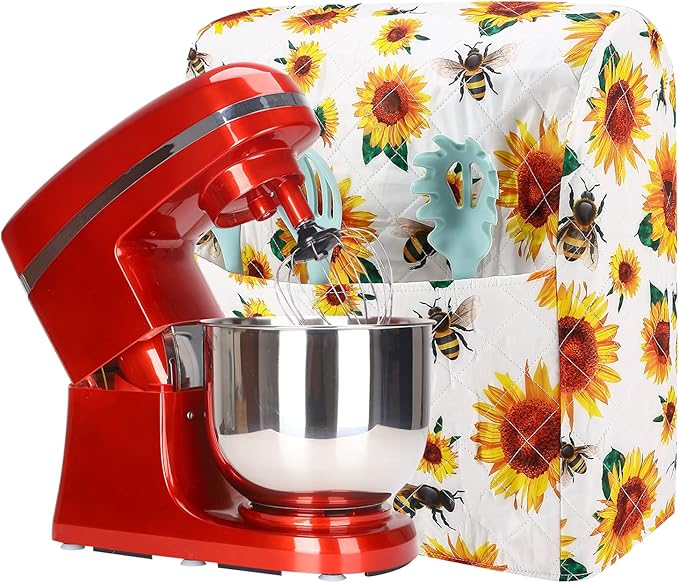 Stand Mixer Cover,Sunflower Kitchen Mixer Cover Compatible With 5-8 Qt Kitchenaid Hamilton Mixers,Sunflower Bee Spring Summer Yellow Kitchen Decoration,Pioneer Woman Kitchen Aid Mixer Assecories