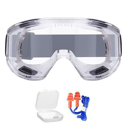 AirGearPro Vision-1000 Anti-Fog Safety Goggles | Impact Resistant Protective Goggles | ANSI Z87.1 Work Goggles for Painting, Sanding, Dust, Woodworking, Construction, Chemistry, Laboratory (1 Pack)