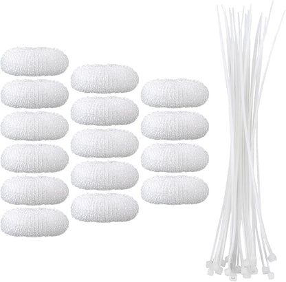 eBoot 15 Pieces Lint Traps Lint Snare Washing Machine Mesh Washer Laundry Hose Filter with 15 Pieces Cable Ties