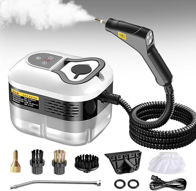 High Pressure Steam Cleaner, 2500W Portable High Temp Bathroom Power Steamer Cleaning Machine Steam Cleaner For Home Use Kitchen Grease Car Cleaning