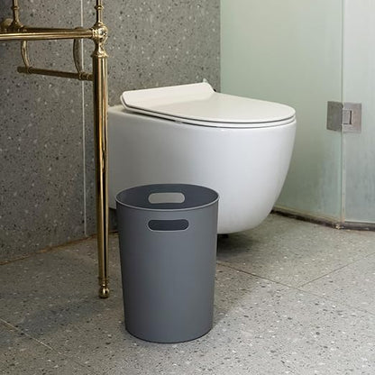 4 Pack Small Trash Can for Bathroom - 3 Gallon/12-Liter Wastebasket, Round Plastic Garbage Container Bin for Bedroom Office Grey.