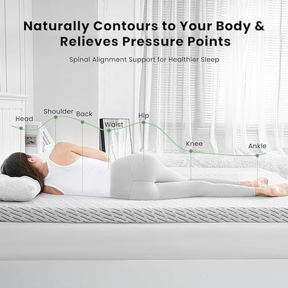 Firm Mattress Topper Queen Size 3 Inch, Cooling Gel & Bamboo Charcoal Memory Foam Mattress Topper for Back Pain Relief, Bamboo Dual-Layer Foam Bed Pad with Removable Cover