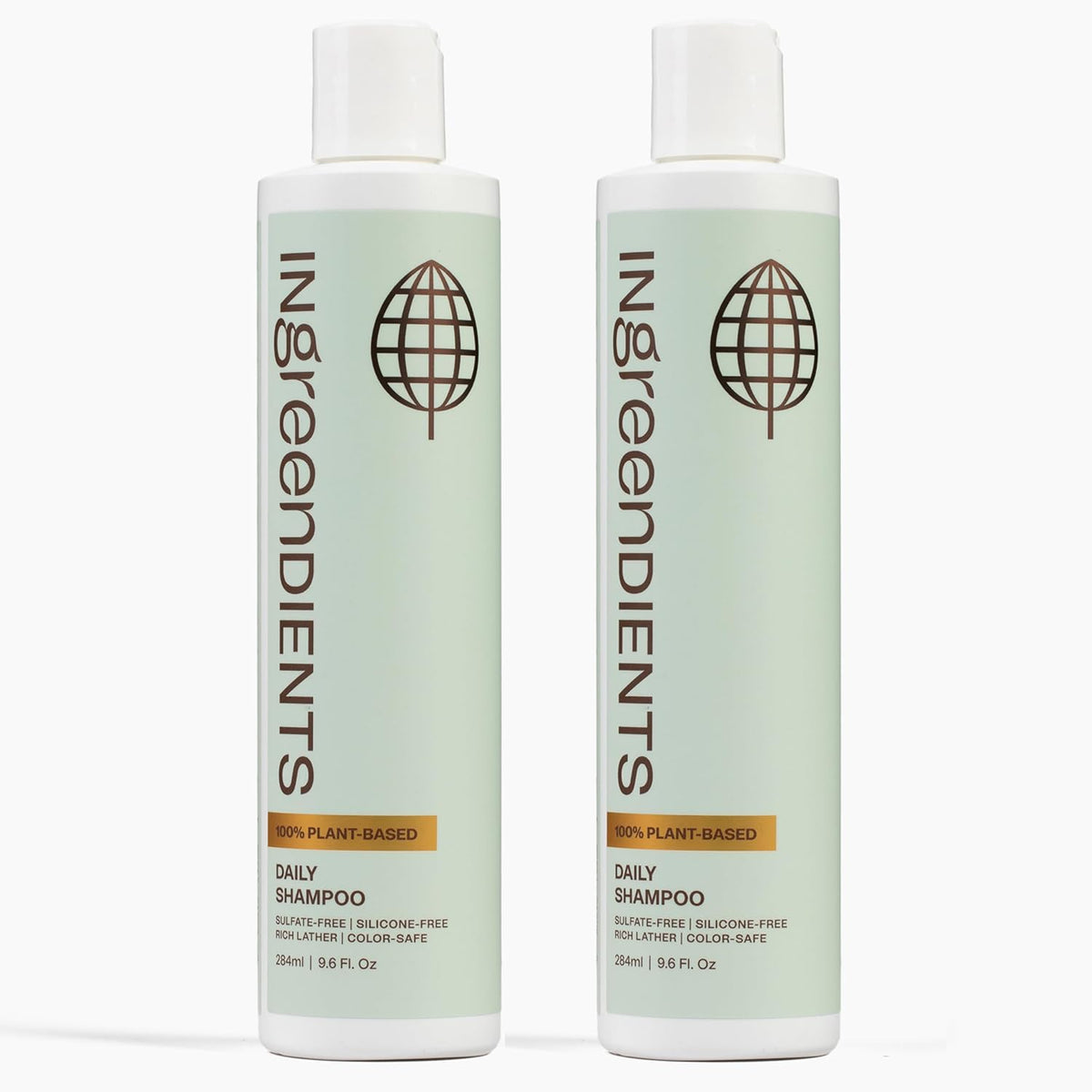 Non Toxic Vegan Shampoo with Organic Ingredients, Apple Cider Vinegar & Tea Tree Oil - Sulfate Free, Color Safe, Paraben Free, Gluten Free, Cruelty Free, pH Balanced (2-Pack)