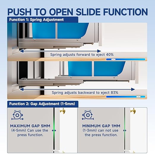 Pull Out Trash Can Under Cabinet with Push to Open Slides, Insputer Heavy Duty Under Sink Garbage Can Kit for Kitchen, Laundry, Not Included Bin, Requires 15" W X 18" D Cabinet, has Installation video