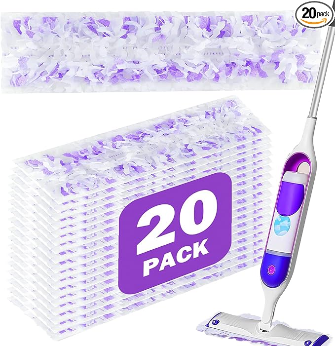20 Pack Disposable Power Mop Pad Refills for Swiffer Power Mop, Compatible with Swiffer Power Mop, Thickened Multi-Surface Replacements for Swiffer Wet Pads Refill on All Finished Floors.