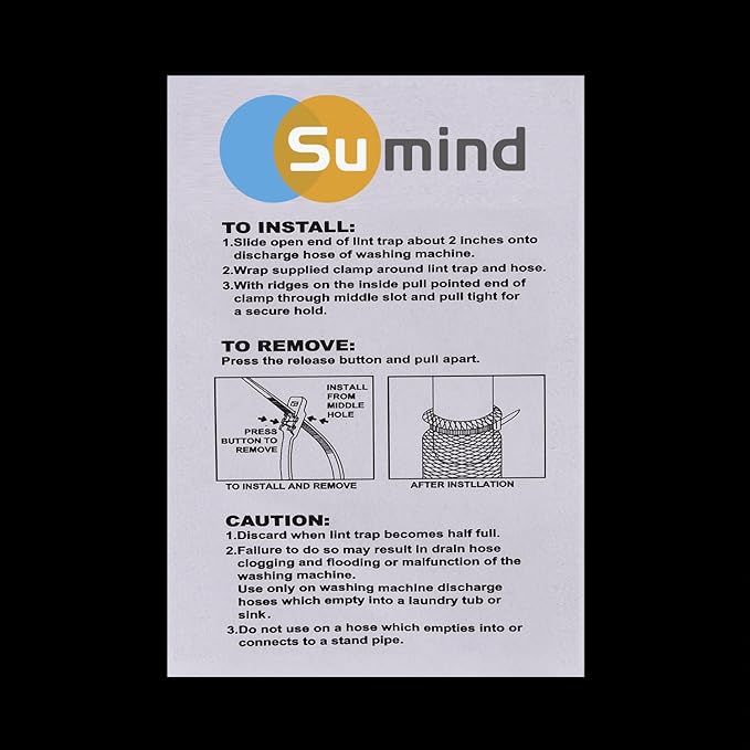 Sumind 30 Pack Nylon Lint Trap Washing Machine Lint Fabric Mesh Snare Washer Lint Catcher with 30 Pack Cable Ties
