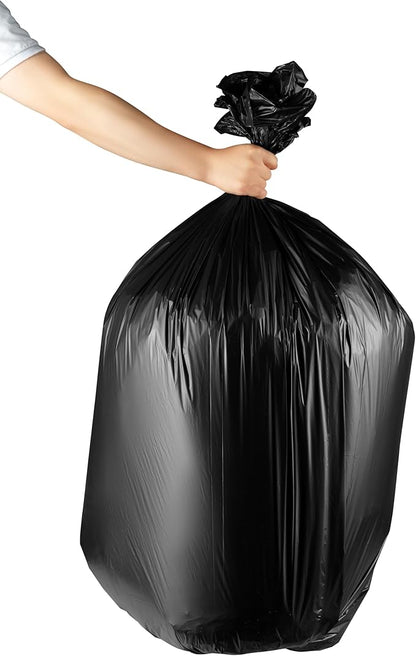 55-60 Gallon Trash Bags Heavy Duty - Bulk 150 Pack Large Garbage Bags - Big Black Commercial Trash Can Liners - Made In USA