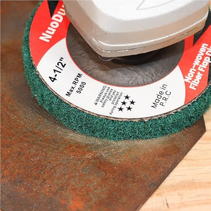 10Pcs 180 Grit Scour Flap Disc 4 1/2 Inch Angle Grinder Attachment Coarse Sanding Disc Paint Rust Remover Wire Brush Metal Polishing Wheel