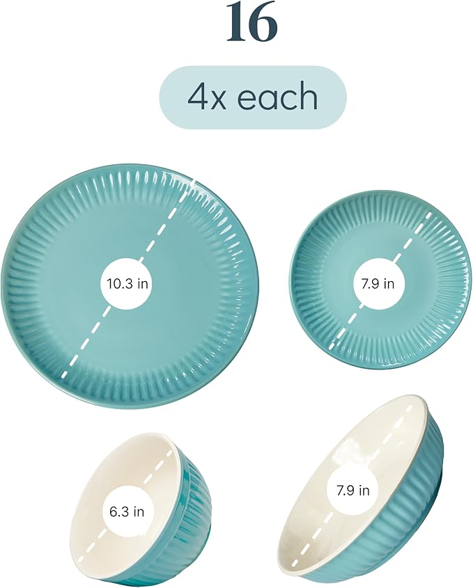 16 Piece Stoneware Dinnerware Set