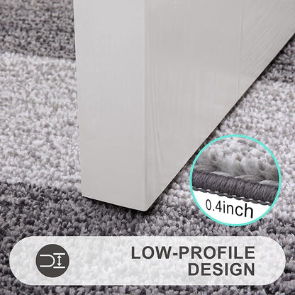 Kitinjoy Indoor Outdoor Door Mat, 32x20 Non-Slip Absorbent Dirt Trapper, Low-Profile Washable Inside Entrance Front Floor Mat, Sturdy Soft Entry Doormats for Entryway, Grey