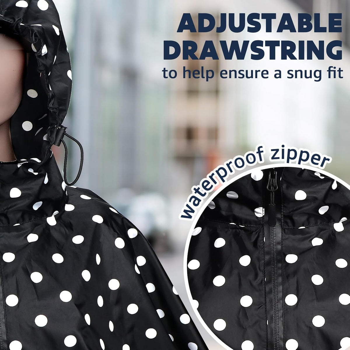 ANYOO Waterproof Rain Poncho Lightweight Reusable Hiking Hooded Coat Jacket for Outdoor Activities