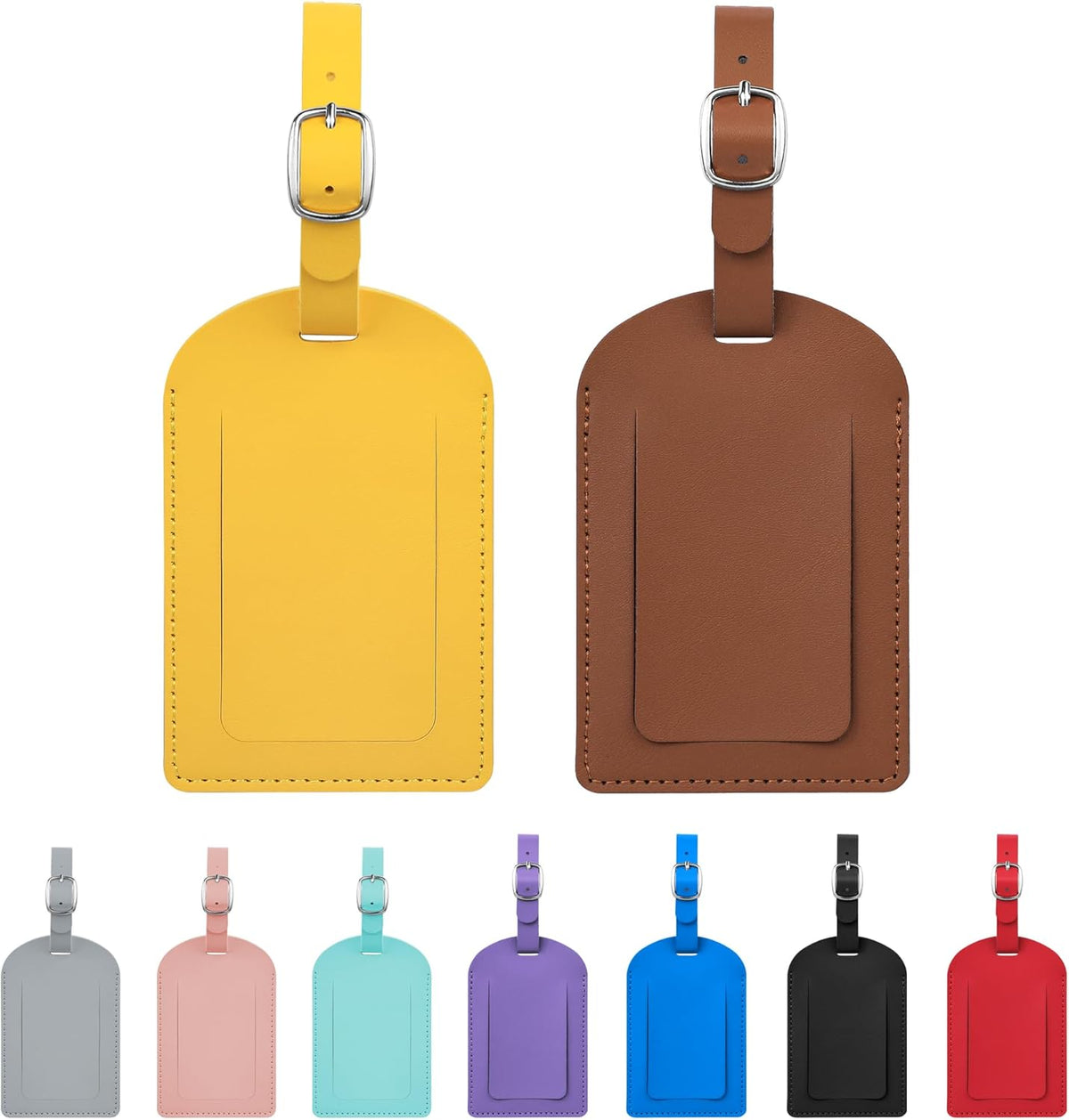 Luggage Tags for Suitcase Travel Bag Labels Privacy Protection Luggage Tag for Baggage PVC Baggage ID Label Tags Yellow+Brown
