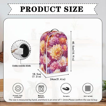 Bright Floral Blender Dust Cover Toaster Cover Boho Mandala Floral 2 Slice Washable Kitchen Small Appliance Cover