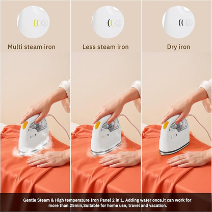 Mini Steamer＆Iron 2 in 1 Garment Steamer, Portable Travel Size Steam Iron for Clothes,1000W, 3 Mode Ironing, 250ML Detachable Water Tank, 8FT Power Cord, Leak Proof Design