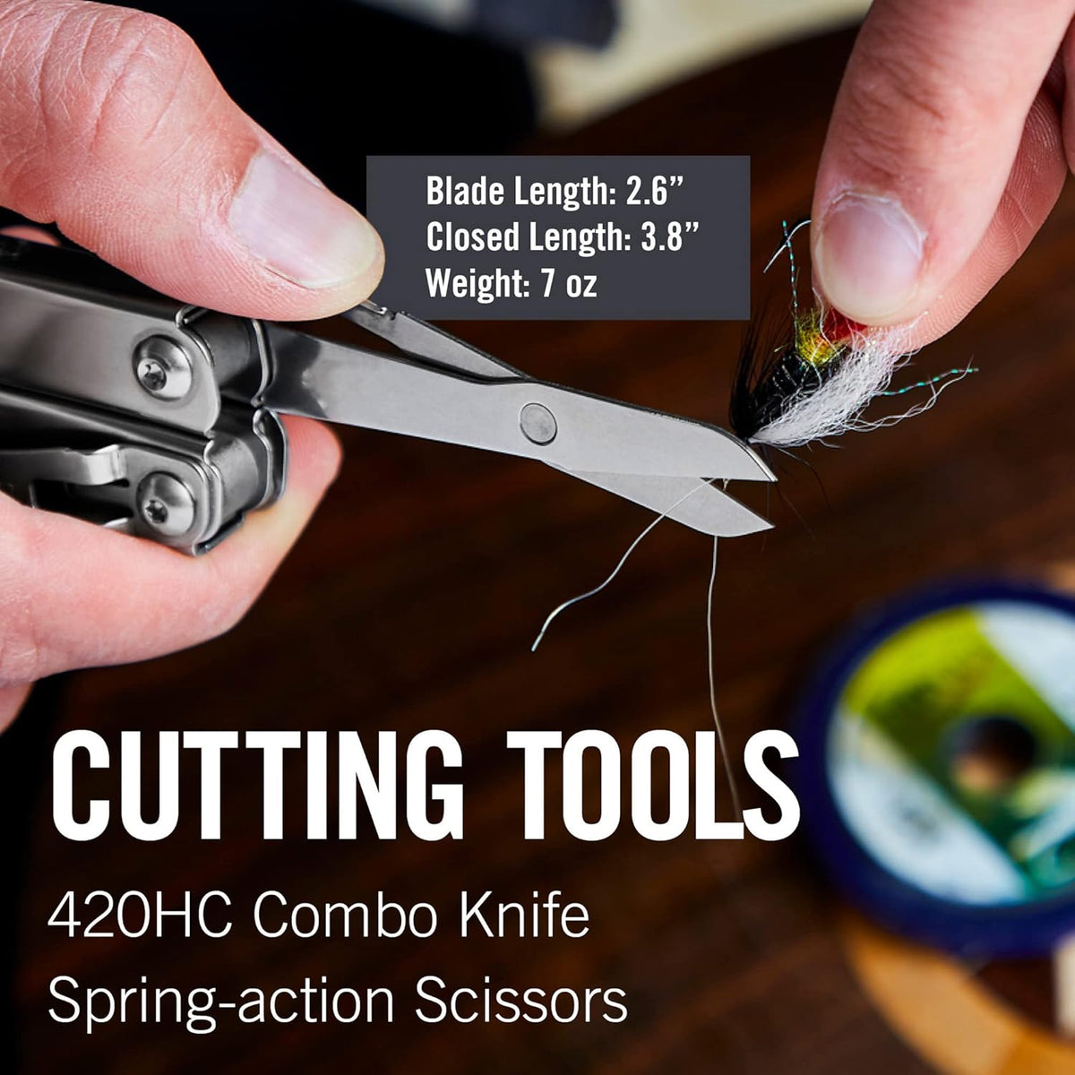 LEATHERMAN, Wingman Multitool with Spring-Action Pliers and Scissors, Stainless Steel with Nylon Sheath